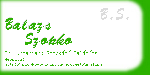 balazs szopko business card